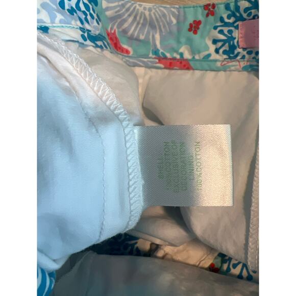 Lilly Pulitzer Ocean Blue Multicolor Starfish 100% Cotton Mini Skirt Size 4 - Picture 5 of 6